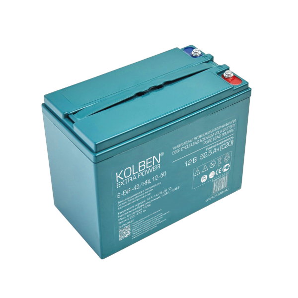 6-EVF-45 Универсальный тяговый аккумулятор KOLBEN EXTRA POWER 12В 52.5Ач C20