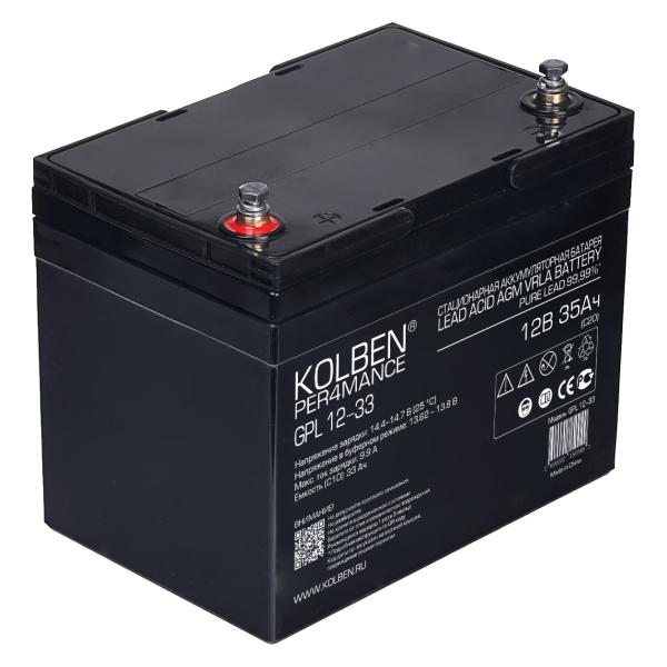 аккумулятор для ибп, аккумулятор GPL, аккумулятор GP 12-33, GPL 12-33