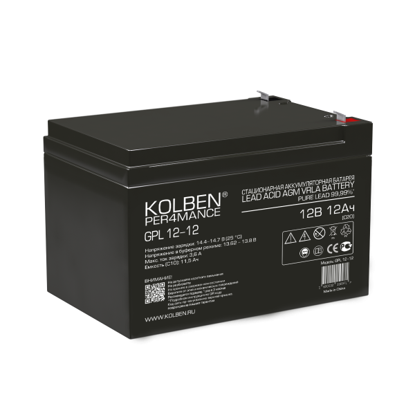 Аккумулятор KOLBEN PER4MANCE GPL 12-12  12В 12Ач 151x98x100 мм